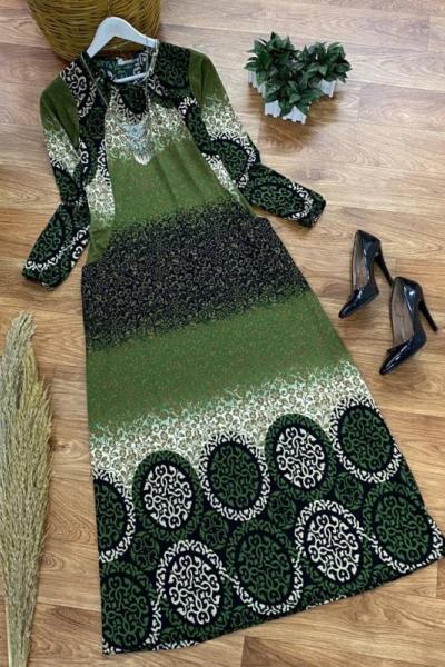 Cepli Elbise Haki yuvarlak