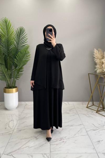 Esra Şifon Elbise Siyah