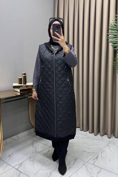 Gaye Kapitone Yelek Siyah