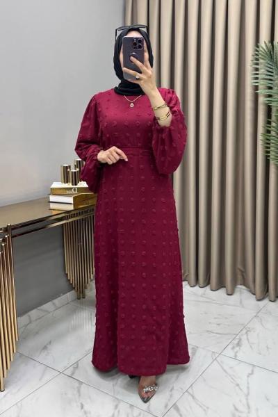 Gülru Elbise Bordo