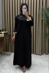 Kamila Merserize Elbise Siyah