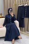 Kardelen Pullu Etekli Takım Lacivert