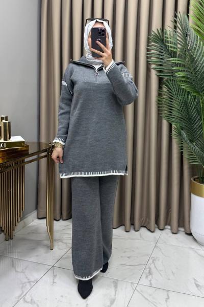 Kevser Triko Takım Gri