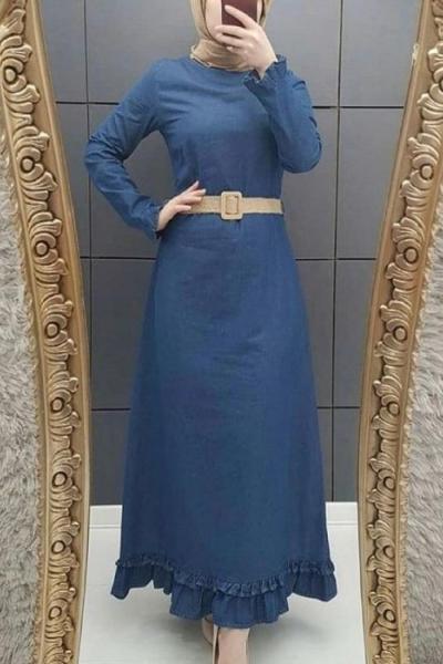Kot Elbise Koyu Mavi