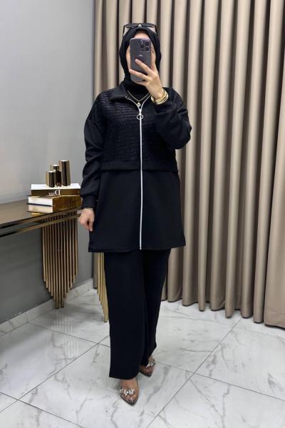 Maya Simli Takım Siyah