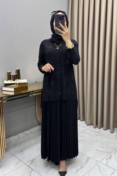 Mayda Etekli Takım Siyah