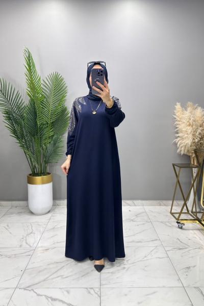 Nilda Abiye Elbise Lacivert