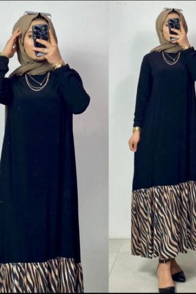 Sandy Detay Elbise Siyah