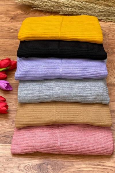 Tunik Triko Elbise Gri Tek Tunik