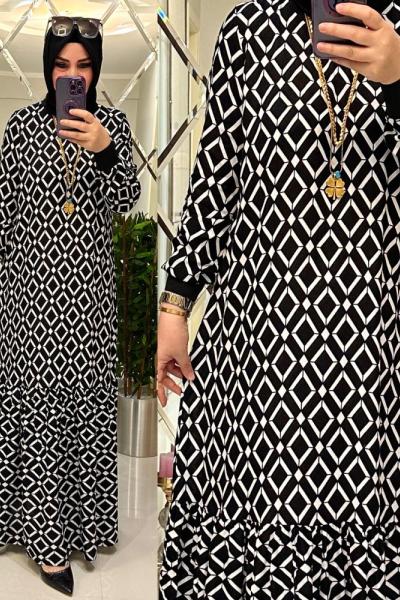 Afra pamuklu viskon elbise beyaz