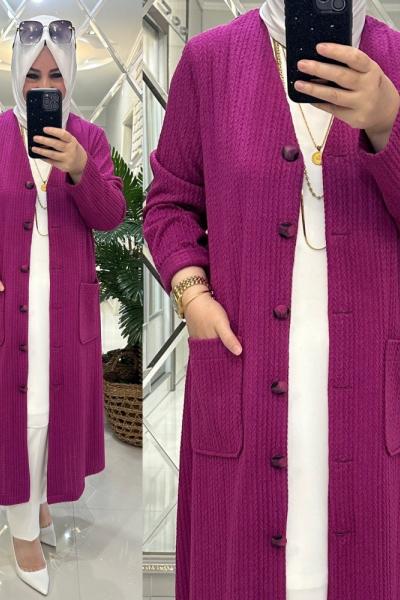 Alara hırka ipek triko pembe