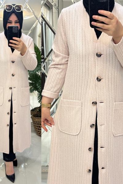 Alara hırka ipek triko krem