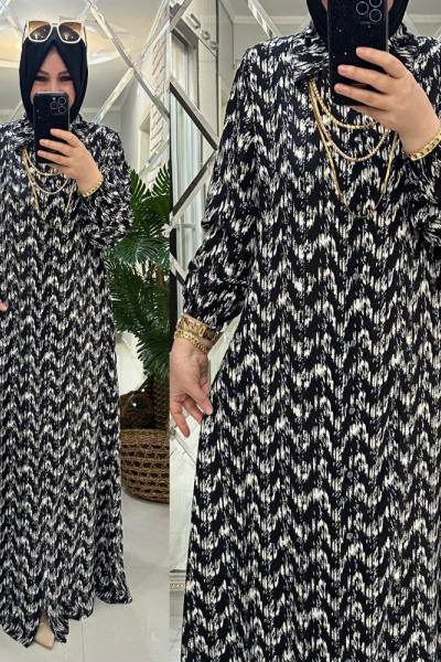 Alisa elbise viskon kumaş siyah