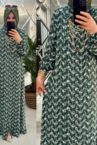 Alisa elbise viskon kumaş haki