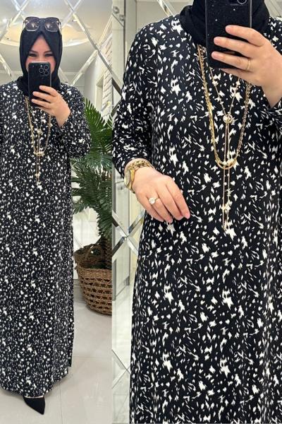 Aliya elbise penye kumaş siyah