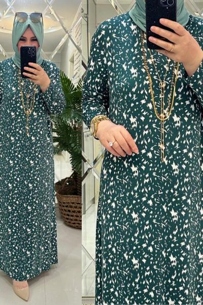 Aliya elbise penye kumaş mint