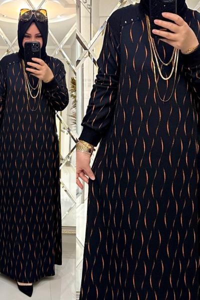 Arel elbise bürümcük kumaş siyah