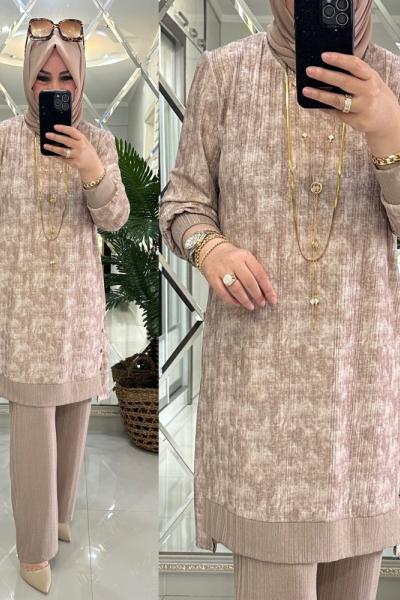 Asil takım merserize bürümcük kumaş vizon