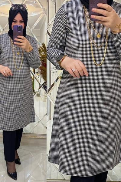 Ayla tunik penye triko kumaş siyah