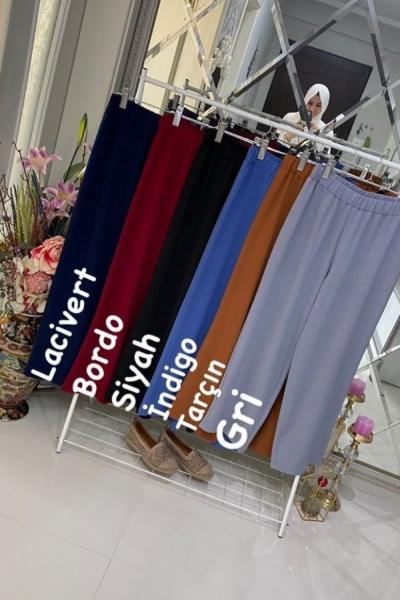 Ayrobin Beli Lastikli Pantolon Kremit