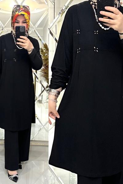 Azra takım sandy kumaş siyah