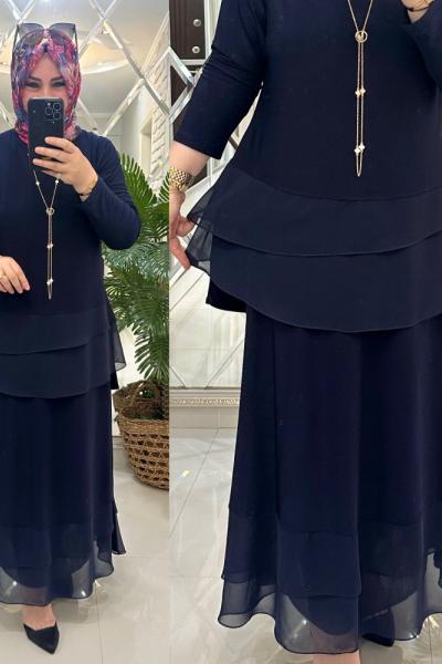 Belgin etekli takım sandy kumaş laci