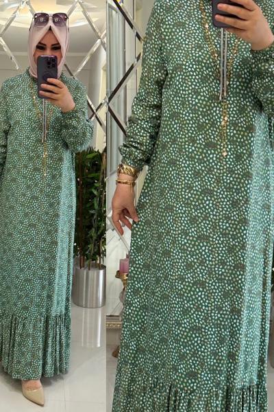 Beril viskon elbise mint