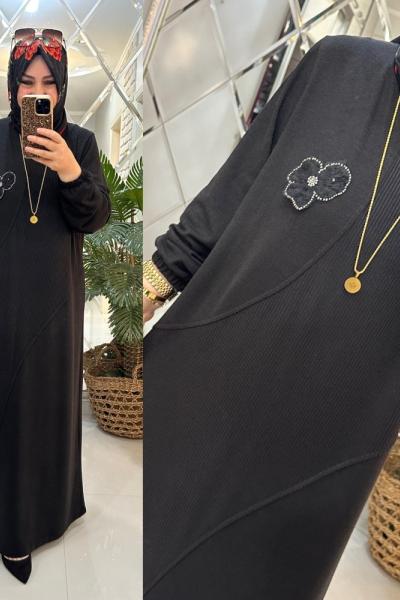 Betül elbise yumoş triko siyah