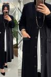Beyda hırka ipek/yün triko siyah