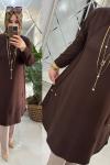 Beyza tunik Oyşo kumaş kahve