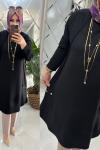 Beyza tunik Oyşo kumaş siyah