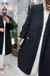 Bilge blazer ceket krep kumaş siyah