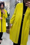 Bilge blazer ceket krep kumaş yağyeşili