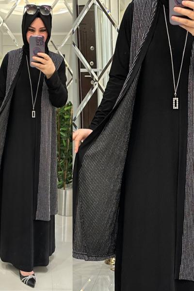 Cazibe elbise yelek ikili takım