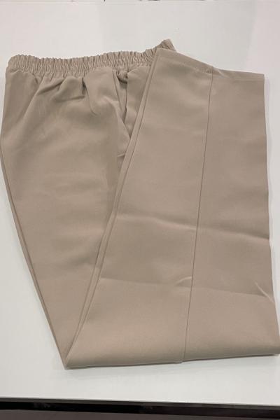 Dar Paça Beli Lastikli  Pantalon Taş rengi