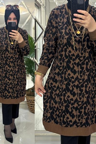 Dilek tunik fitilli bürümcük kumaş karamel