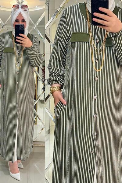 Duru gömlek bürümcük kumaş haki