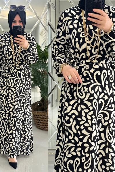 Ecem elbise viskon kumaş siyah