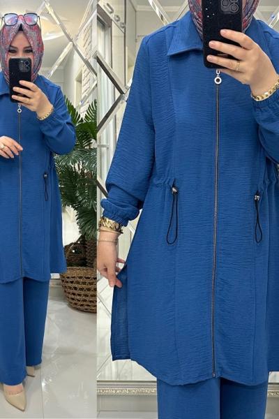 Elif takım ayrobin kumaş mavi