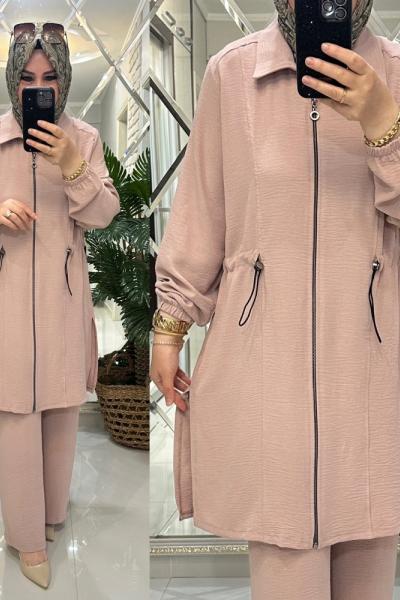 Elif takım ayrobin kumaş bej