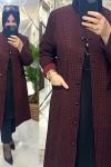 Emel ceket kap yünlü kaşe kumaş bordo