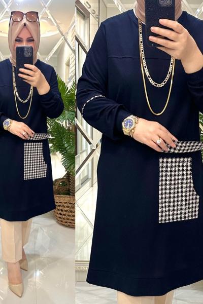 Ezgi tunik örme/krep penye kumaş laci