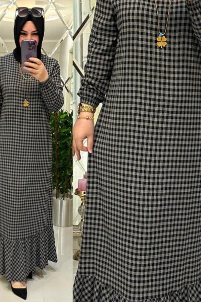 Feyza pamuklu gofre kumaş gri