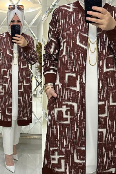 Gizem kap viskon kumaş kahve