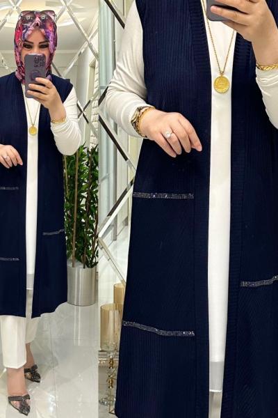 Gül fitilli sandy yelek laci