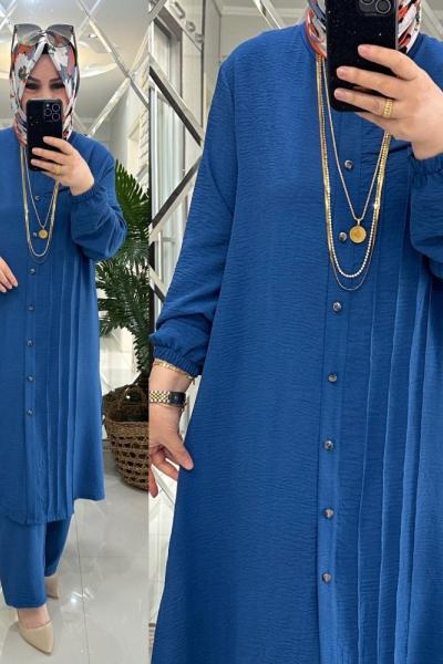 Gülay takım ayrobin kumaş mavi