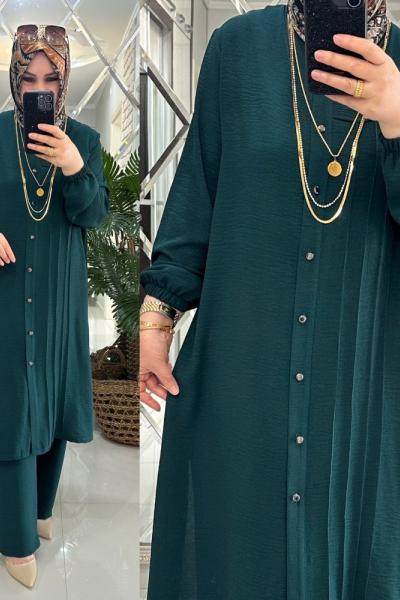 Gülay takım ayrobin kumaş zümrüt