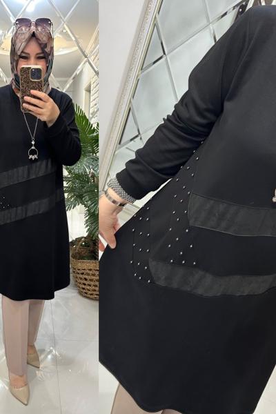 Güler tunik oyşo kumaş siyah