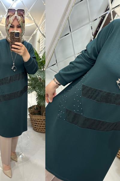 Güler tunik oyşo kumaş yeşil