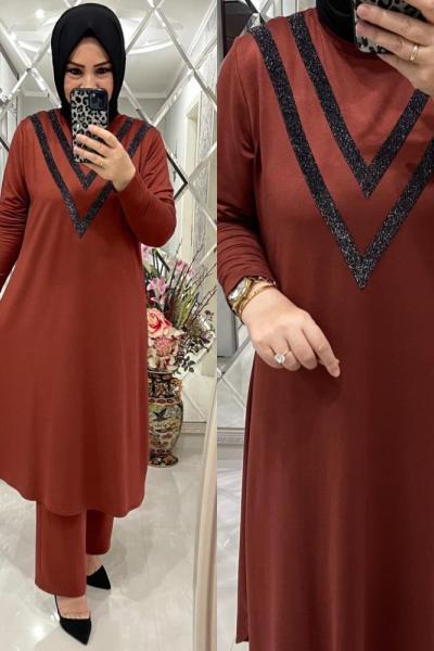 Gülşah iki iplik penye takım tarçın